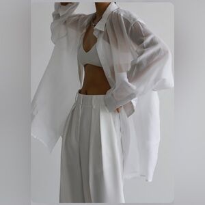 White Linen Shear Top | The Frankie Shop